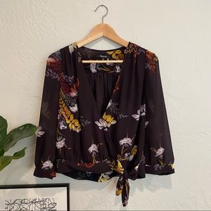 Madewell Wrap Top in Blooming Oasis